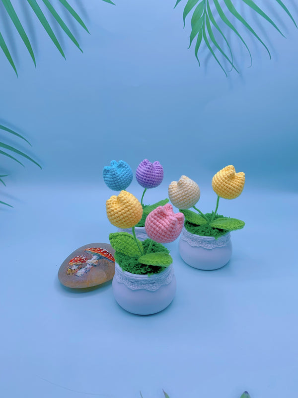 Handcrafted Tulip 🌷 Desktop Miniature Decorative Bonsai