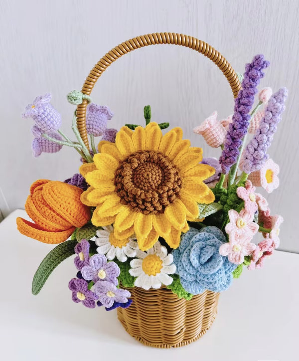 Hand-knitted flower