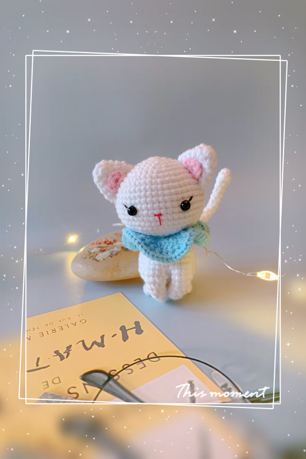 Adorable Handcrafted Cat Keychain Mini Doll