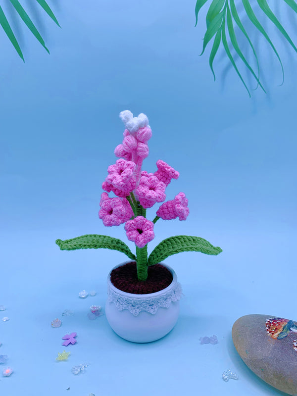 Handcrafted Mini Hyacinth Flower Desktop Bonsai - A Charming Home Decor