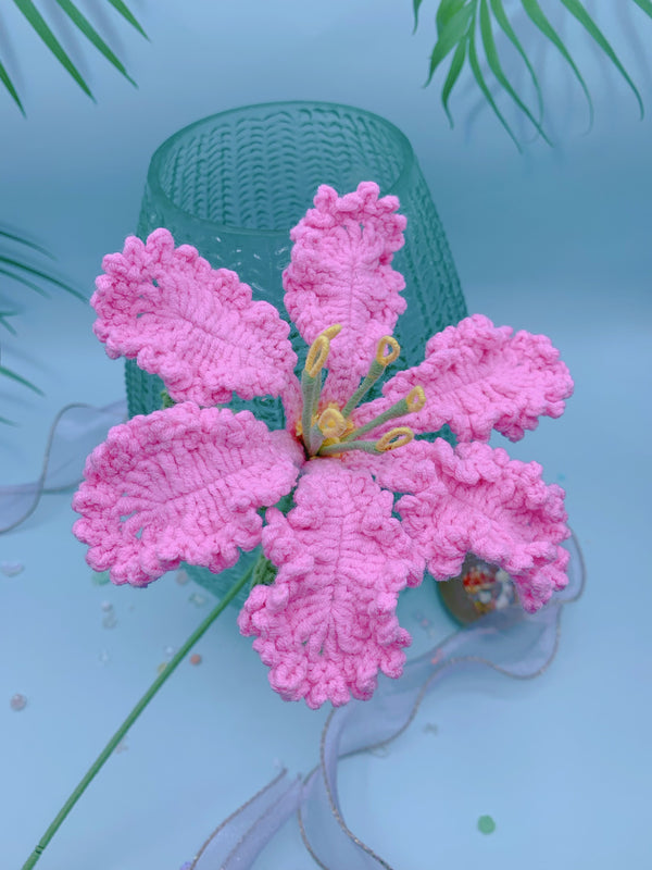 Handcrafted Wisteria Flower Crochet Arrangement