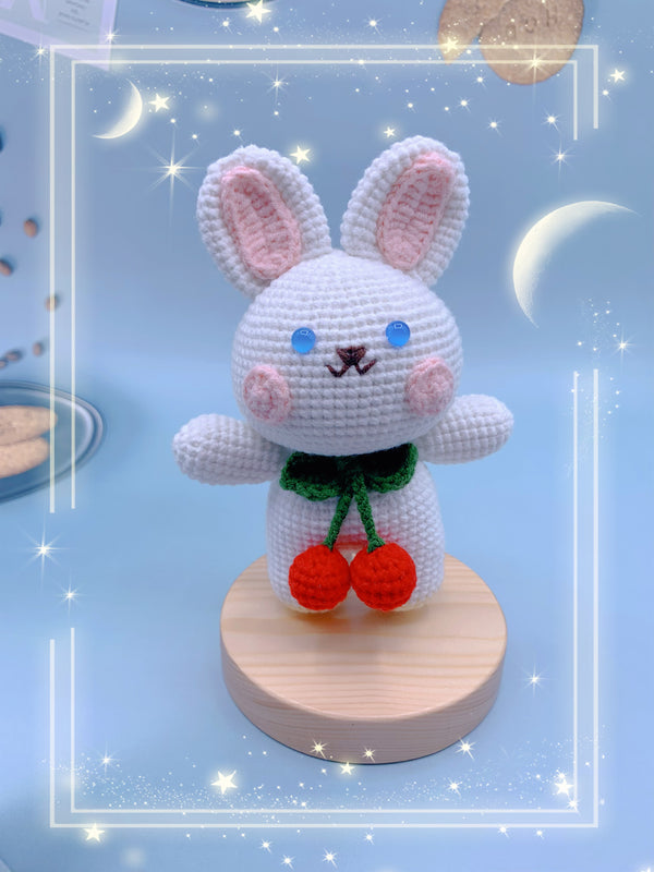 Handcrafted Crochet Cherry Bear and Cherry Bunny