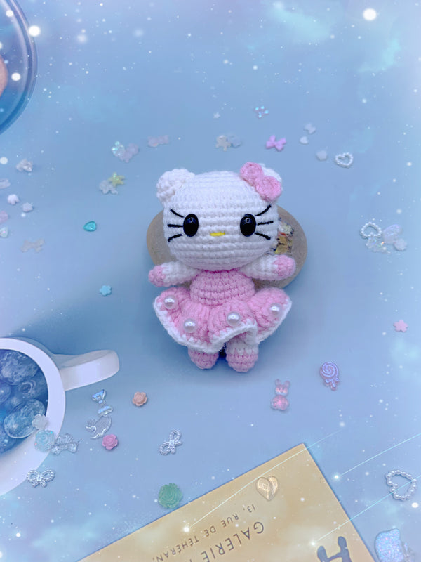 Handcrafted Crochet Keychain Charm - Hello Kitty